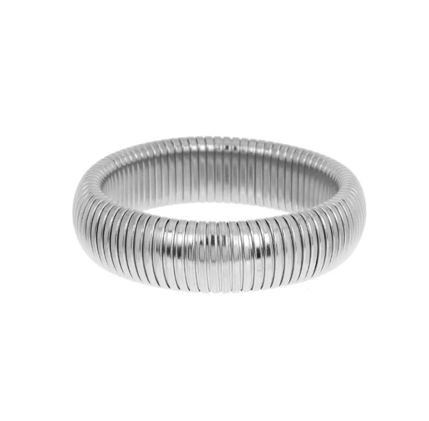 Jonc en acier inoxydable argenté Ginny L - Boutique We Are ParisLes Cléias Acier Inoxydable