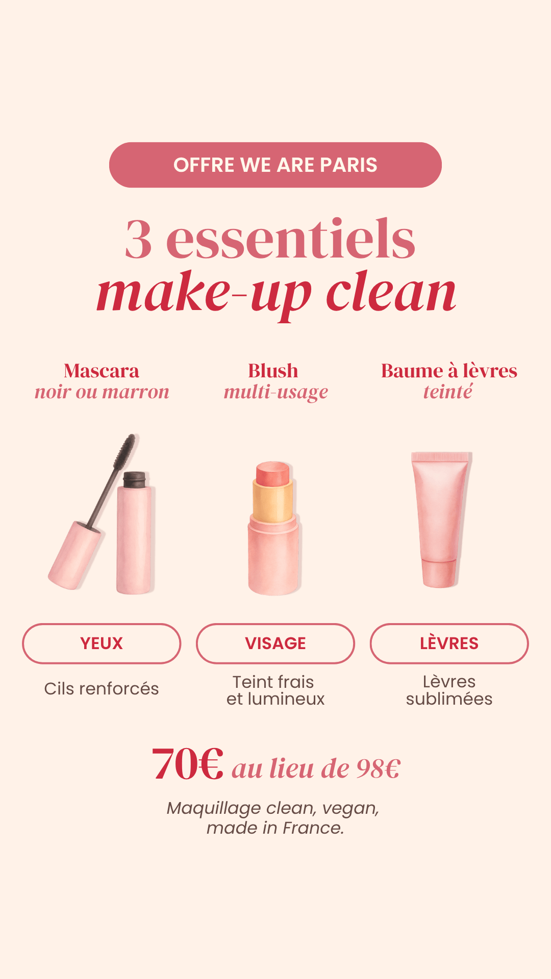 3 ESSENTIELS MAKE - UP CLEAN - Boutique We Are ParisRose Lane