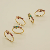 Bague en plaqué or recyclé Ulysse Vert-Rose