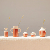 Vase Totem - Rayure rosé/terracotta