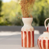 Vase Totem - Rayure rosé/terracotta