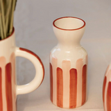 Vase Totem - Rayure rosé/terracotta