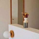 Vase Totem - Rayure vert/beige
