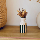 Vase Totem - Rayure vert/beige