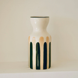 Vase Totem - Rayure vert/beige