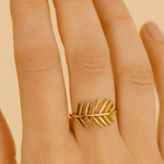 Bague feuille en acier inoxydable doré Dalila - Boutique We Are ParisLes Cléias Acier Inoxydable