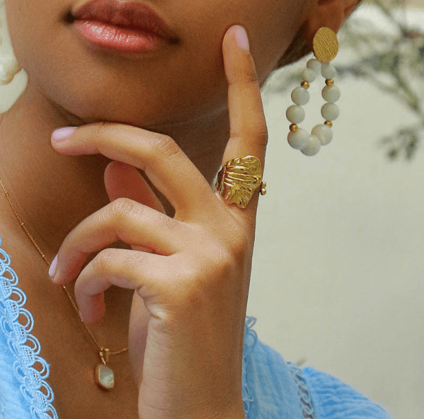 Bague Ginkgo en acier inoxydable doré - Boutique We Are ParisLes Cléias Acier Inoxydable
