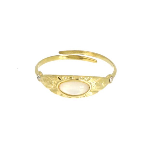Bague nacre en acier inoxydable doré - Boutique We Are ParisLes Cléias Acier Inoxydable