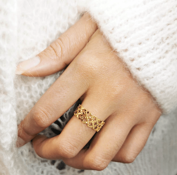 Bague Reine en acier inoxydable doré - Boutique We Are ParisLes Cléias Acier Inoxydable