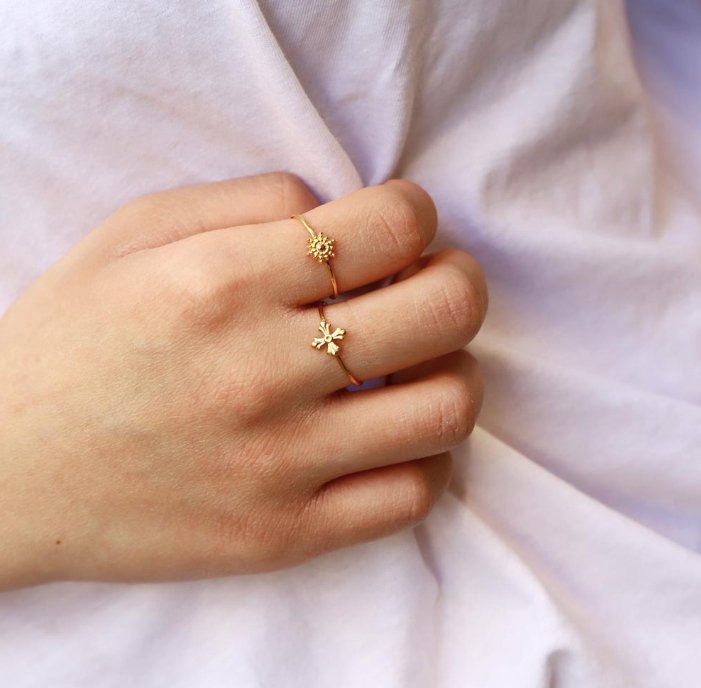 Bague soleil en acier inoxydable doré - Boutique We Are ParisLes Cléias Acier Inoxydable