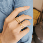 Bague Sorella en acier inoxydable doré - Boutique We Are ParisLes Cléias Acier Inoxydable