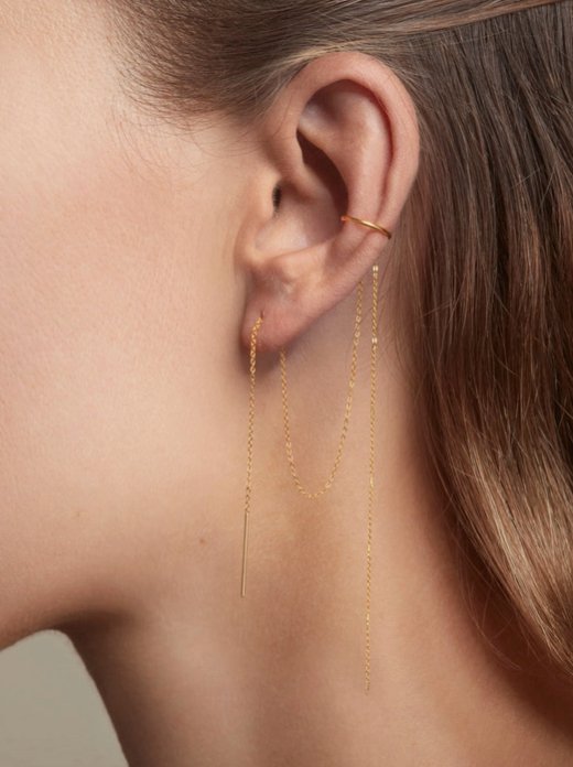 Bijou d'oreilles earcuff et chaîne en plaqué or recyclé Honoré - Boutique We Are ParisApril Please