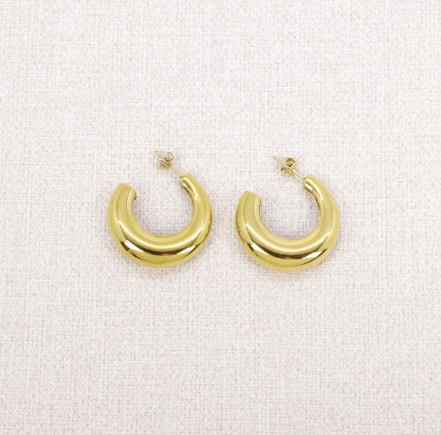 Boucles d'oreilles bombées en acier inoxydable Tonya - Boutique We Are ParisLes Cléias Acier Inoxydable