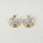 Boucles d'oreilles double en acier inoxydable doré et argenté - Boutique We Are ParisLes Cléias Acier Inoxydable