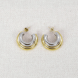 Boucles d'oreilles double en acier inoxydable doré et argenté - Boutique We Are ParisLes Cléias Acier Inoxydable