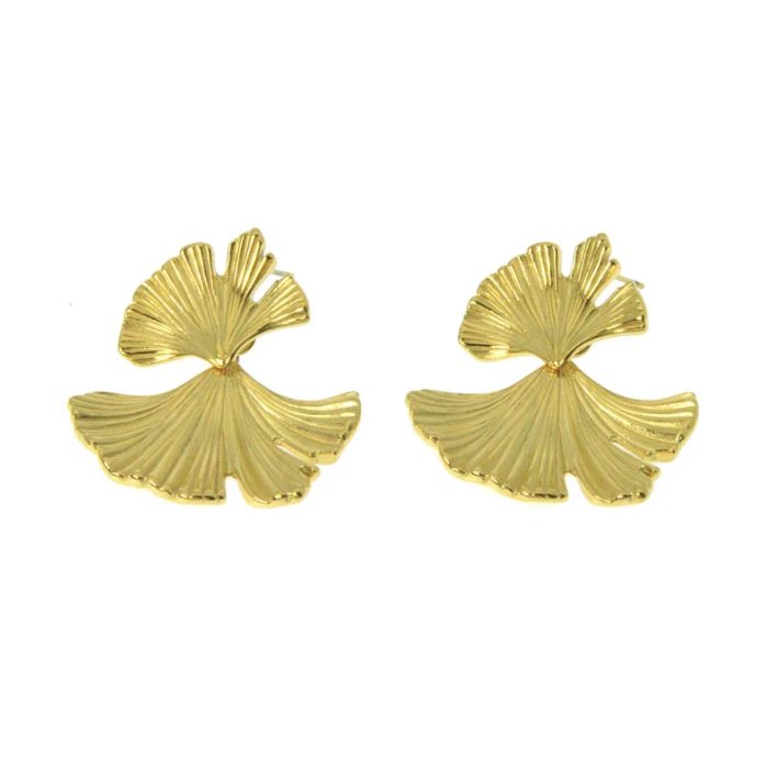 Boucles d'oreilles Ginkgo en acier inoxydable doré - Boutique We Are ParisLes Cléias Acier Inoxydable
