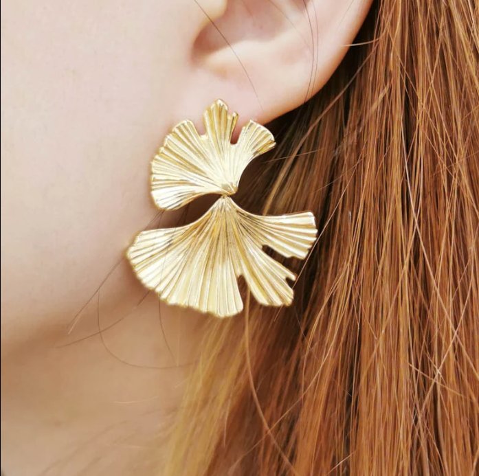 Boucles d'oreilles Ginkgo en acier inoxydable doré - Boutique We Are ParisLes Cléias Acier Inoxydable