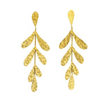 Boucles d'oreilles longues feuilles, en acier inoxydable doré - Boutique We Are ParisLes Cléias Acier Inoxydable