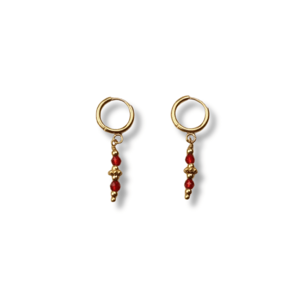 Boucles d'oreilles Maylis rouge - Boutique We Are ParisLes Cléias Acier Inoxydable
