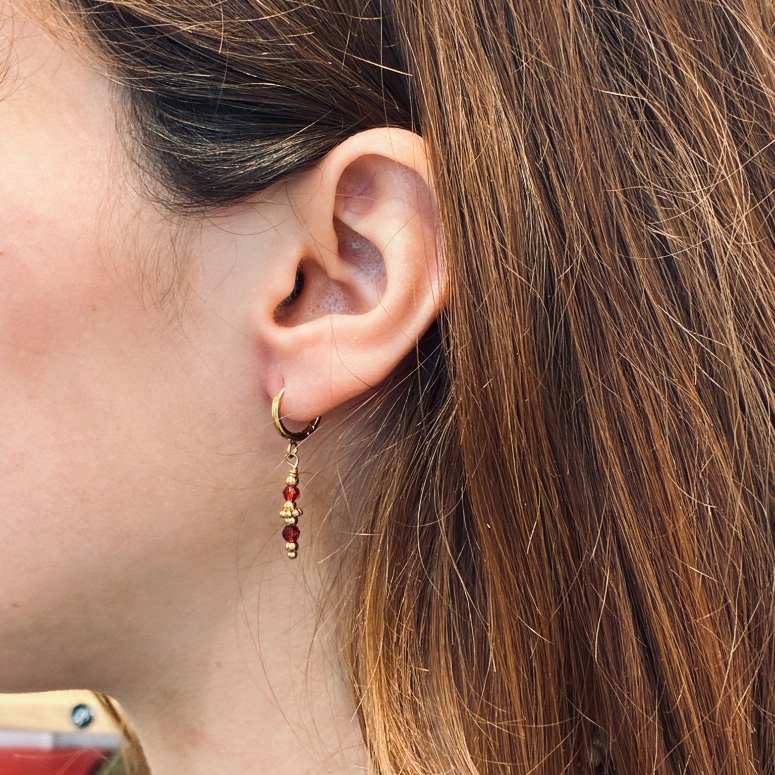 Boucles d'oreilles Maylis rouge - Boutique We Are ParisLes Cléias Acier Inoxydable