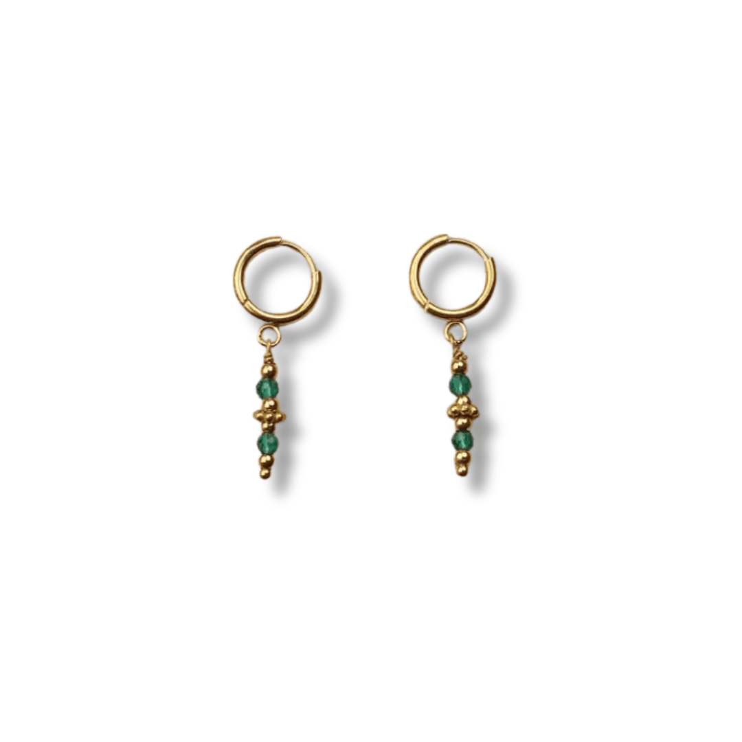 Boucles d'oreilles Maylis verte - Boutique We Are ParisLes Cléias Acier Inoxydable