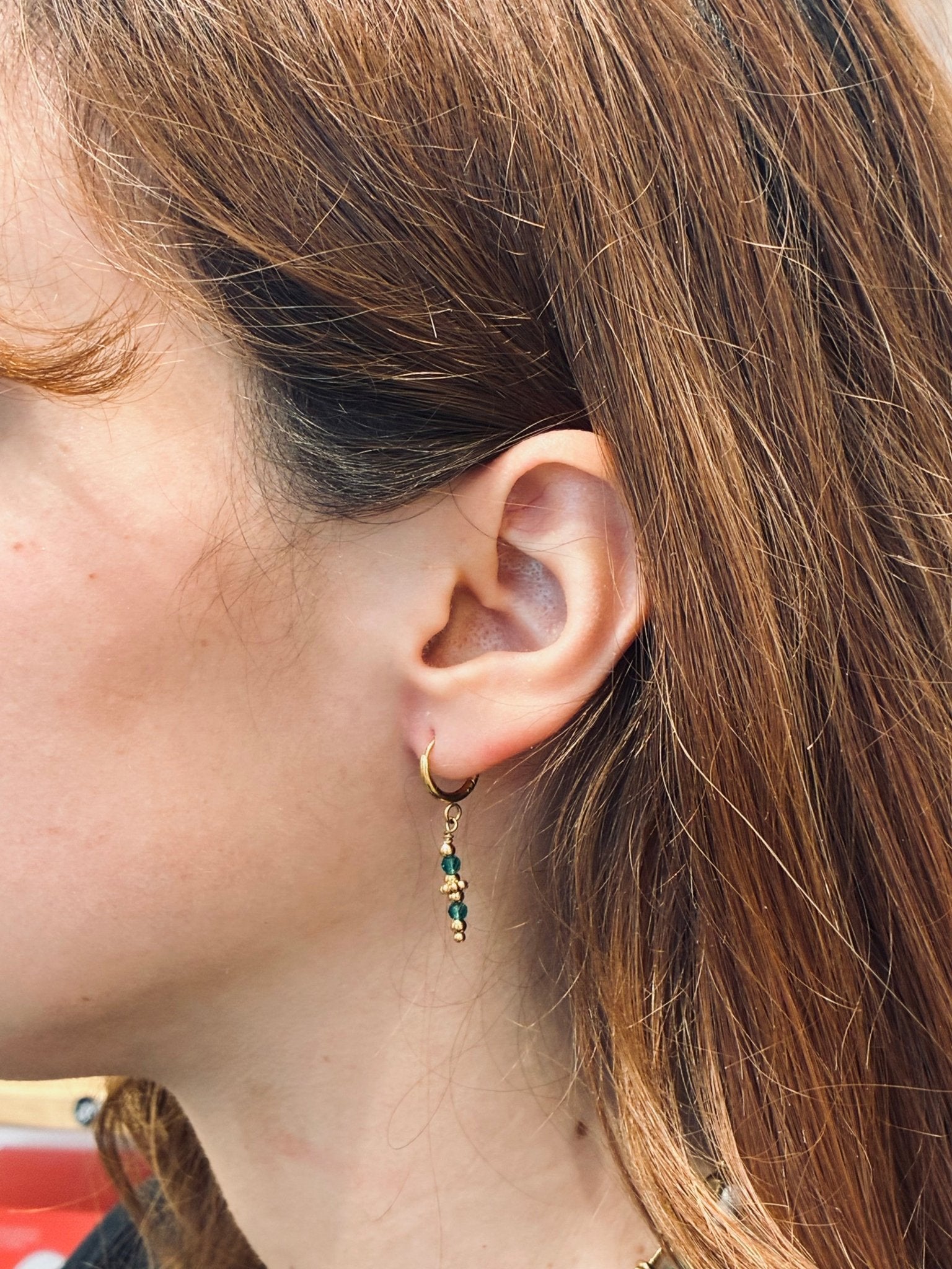 Boucles d'oreilles Maylis verte - Boutique We Are ParisLes Cléias Acier Inoxydable