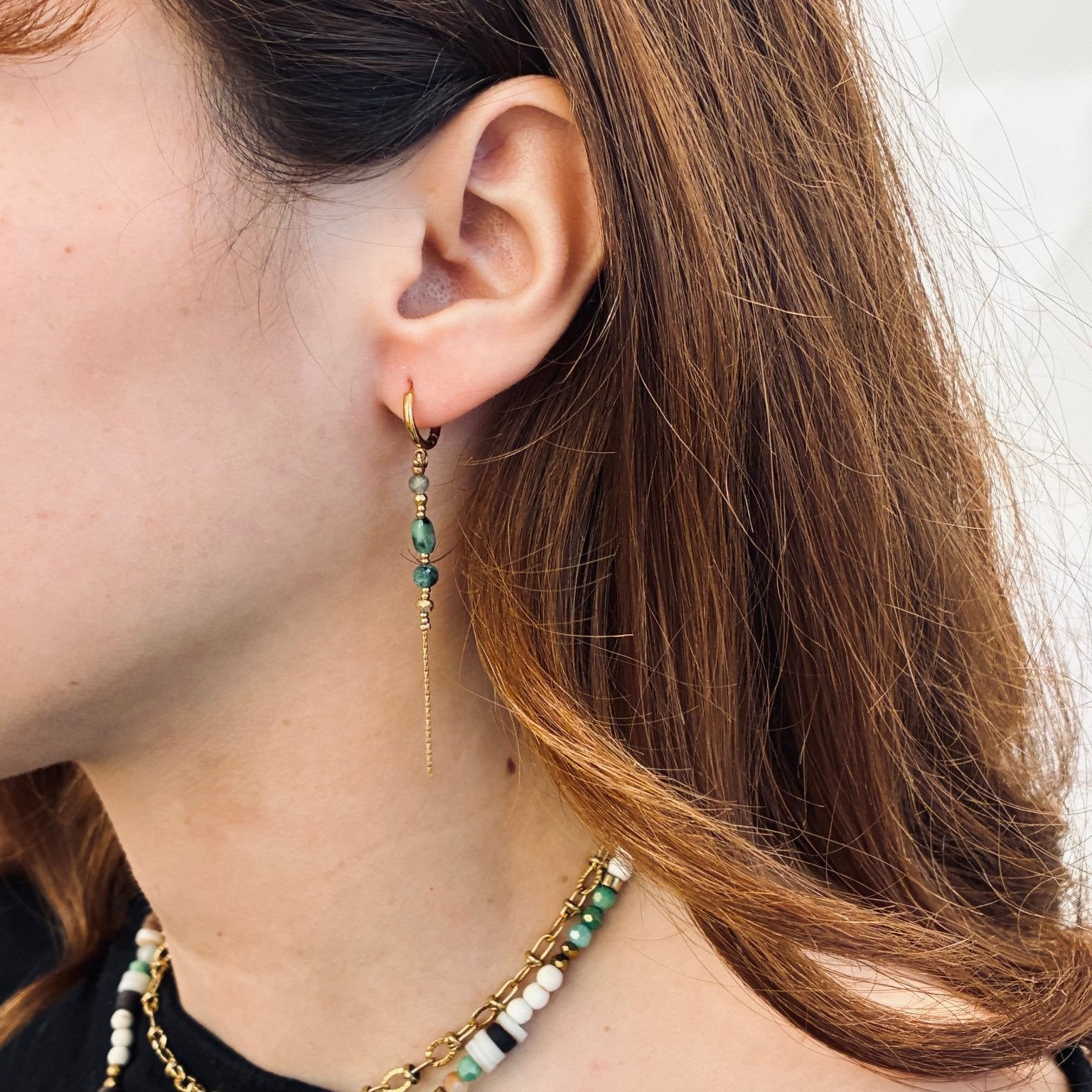 Boucles d'oreilles Phoenix VERT - Boutique We Are ParisLes Cléias Acier Inoxydable