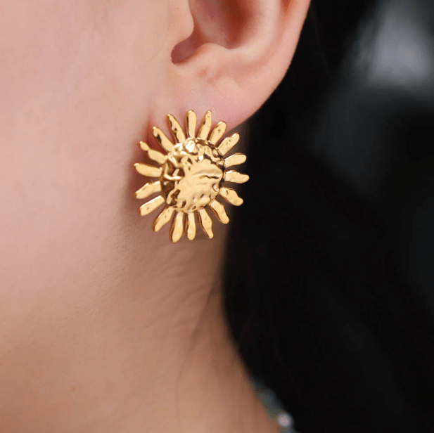 Boucles d'oreilles Soleil en acier inoxydable doré - Boutique We Are ParisLes Cléias Acier Inoxydable