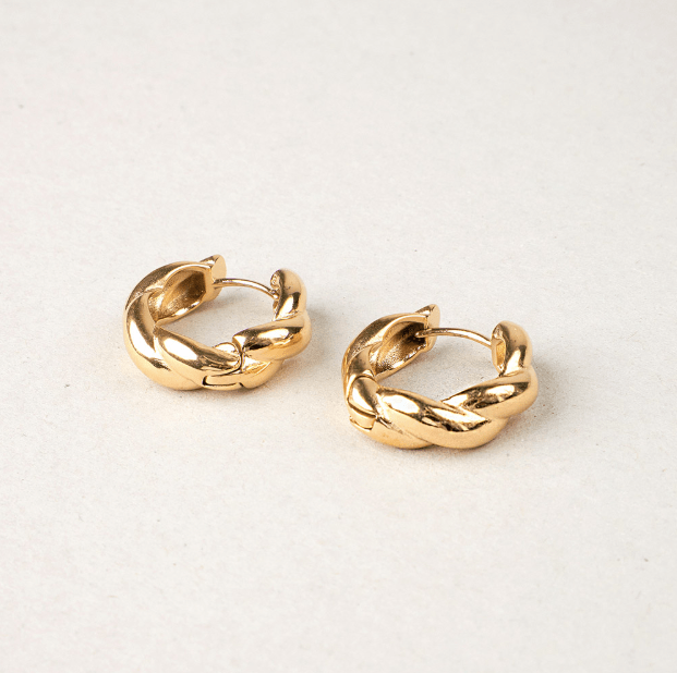 Boucles d'oreilles torsadées Auré - acier inoxydable doré - Boutique We Are ParisLes Cléias Acier Inoxydable