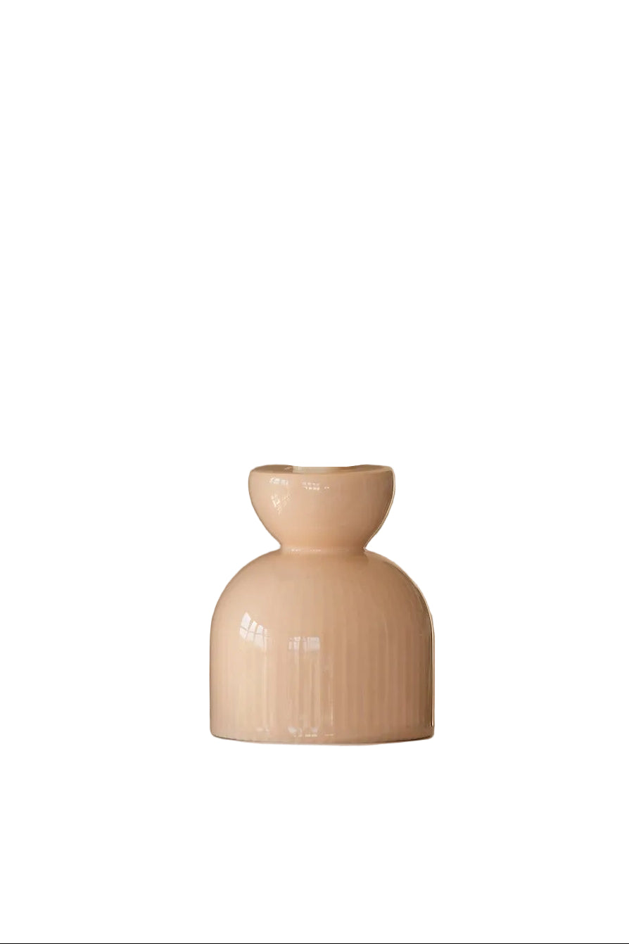 Bougeoir/vase en céramique Lus rose poudré - Boutique We Are ParisOustao