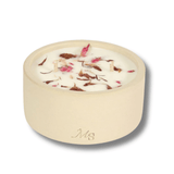 Bougie fleurie et pot en grès, parfum Dimanche Gourmand - Boutique We Are ParisMaison Séjour