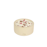 Bougie fleurie et pot en grès, parfum Dimanche Gourmand