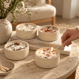 Bougie fleurie et pot en grès, parfum Fleur d'Oranger - Boutique We Are ParisMaison Séjour
