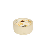 Bougie fleurie et pot en grès, parfum Fleur d'Oranger