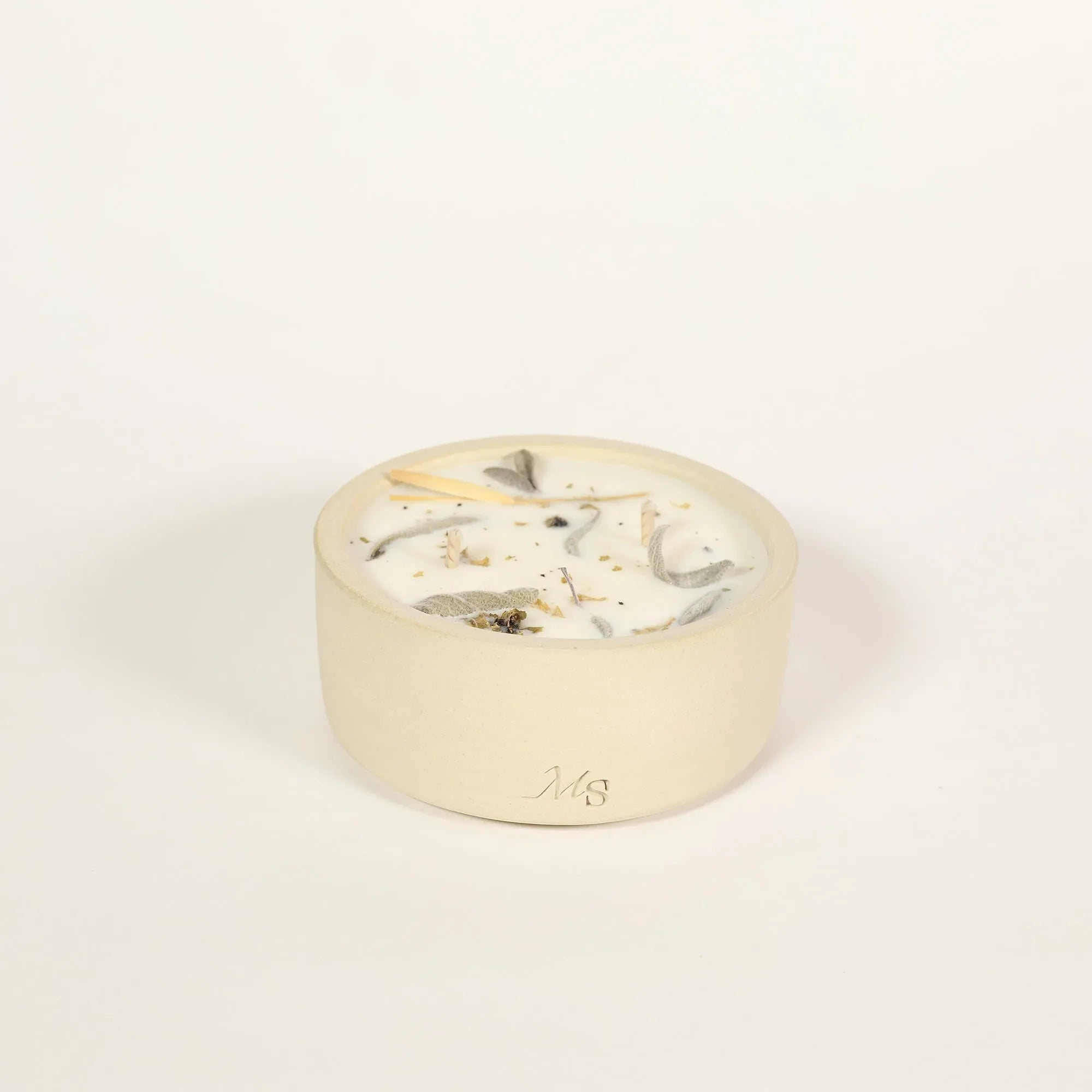 Bougie fleurie et pot en grès, parfum Jardin d'Hiver - Boutique We Are ParisMaison Séjour