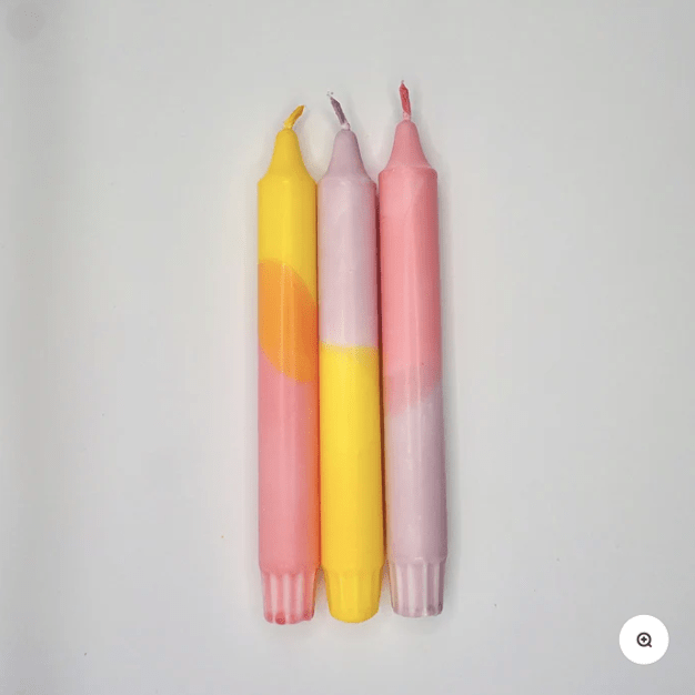 Bougies Tie & Dye Pastel – Lot de 3 bougies moulées Ekru - Boutique We Are ParisEkru