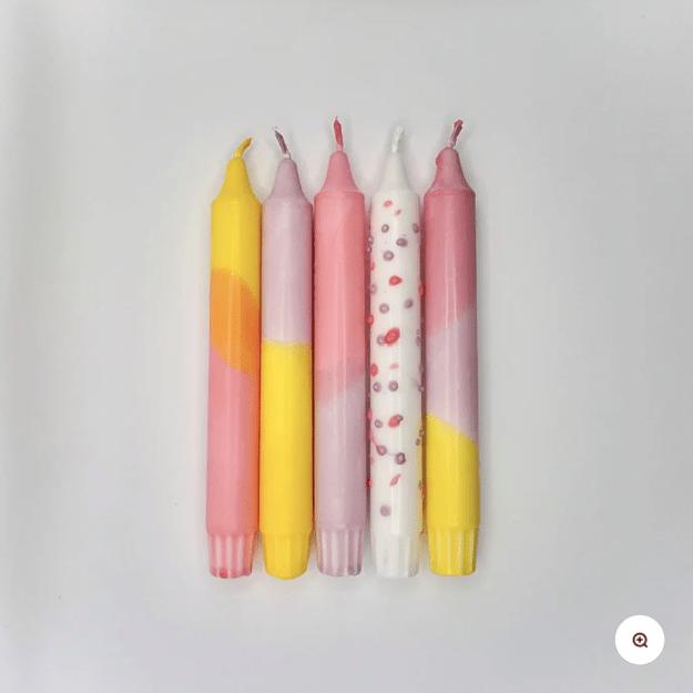 Bougies Tie & Dye Pastel – Lot de 5 bougies moulées Ekru - Boutique We Are ParisEkru