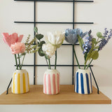Bouquet de fleurs en papier & soliflore en céramique rayures bleues – Édition limitée mai 2025 - Boutique We Are ParisFlowrette