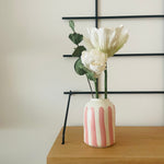 Bouquet de fleurs en papier & soliflore en céramique rayures roses – Édition limitée mai 2025 - Boutique We Are ParisFlowrette