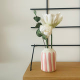 Bouquet de fleurs en papier & soliflore en céramique rayures roses – Édition limitée mai 2025 - Boutique We Are ParisFlowrette