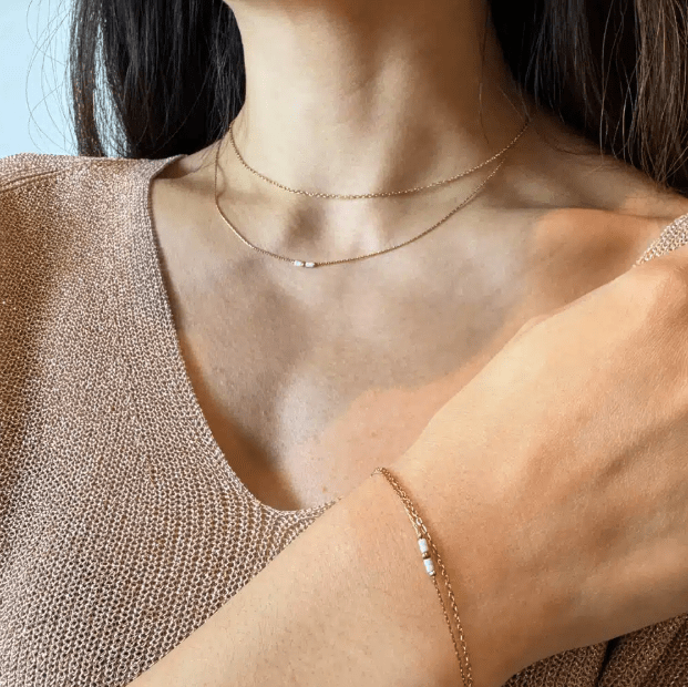 Bracelet double chaîne Elora - Boutique We Are ParisLes Cléias Acier Inoxydable