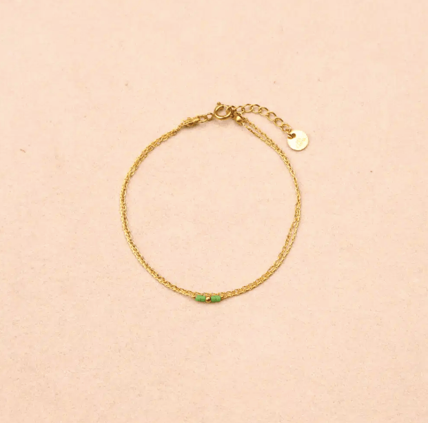 Bracelet double chaîne Elora - Boutique We Are ParisLes Cléias Acier Inoxydable
