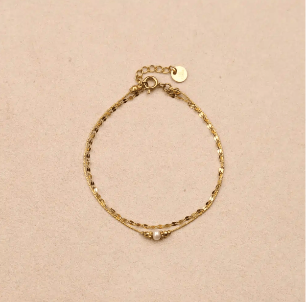 Bracelet double chaîne Zora - Boutique We Are ParisLes Cléias Acier Inoxydable