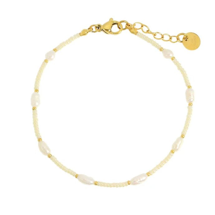 Bracelet en perles d'eau douce et acier inoxydable Annalisa - Boutique We Are ParisLes Cléias Acier Inoxydable
