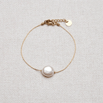 Bracelet perle d'eau douce plate, en acier inoxydable Loli - Boutique We Are ParisLes Cléias Acier Inoxydable