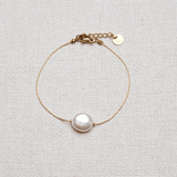 Bracelet perle d'eau douce plate, en acier inoxydable Loli - Boutique We Are ParisLes Cléias Acier Inoxydable