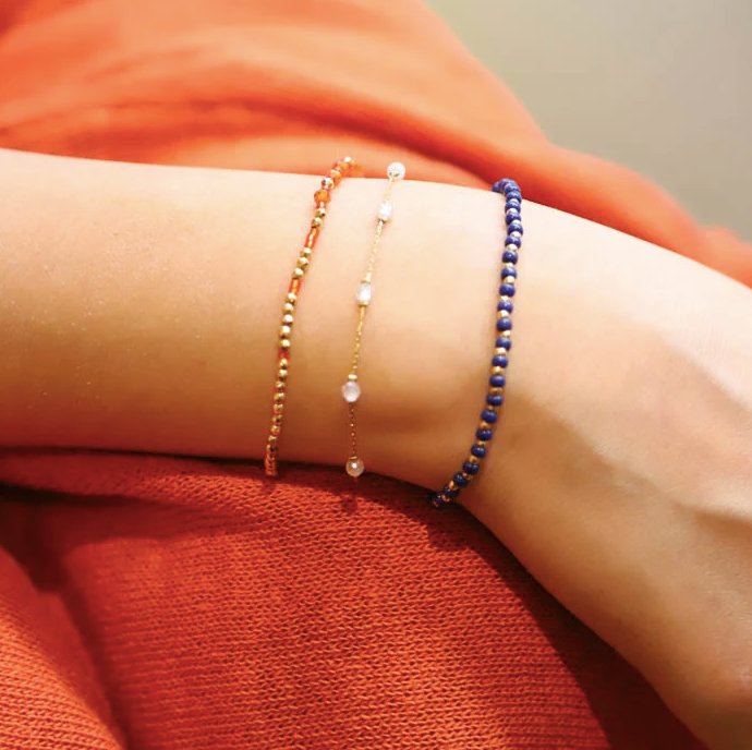 Bracelet perles colorées en acier inoxydable Bibi - couleur au choix - Boutique We Are ParisLes Cléias Acier Inoxydable