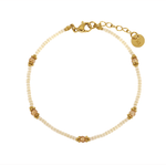 Bracelet perles Miyuki et cristal de couleur beige nacré en acier inoxydable Noela - Boutique We Are ParisLes Cléias Acier Inoxydable