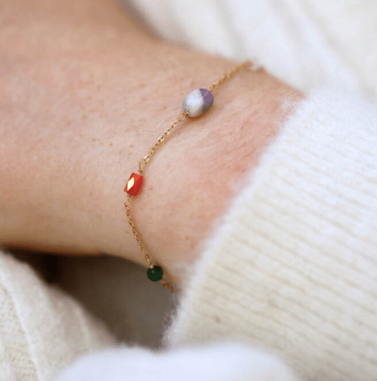 Bracelet pierres fines en acier inoxydable Prima - Boutique We Are ParisLes Cléias Acier Inoxydable