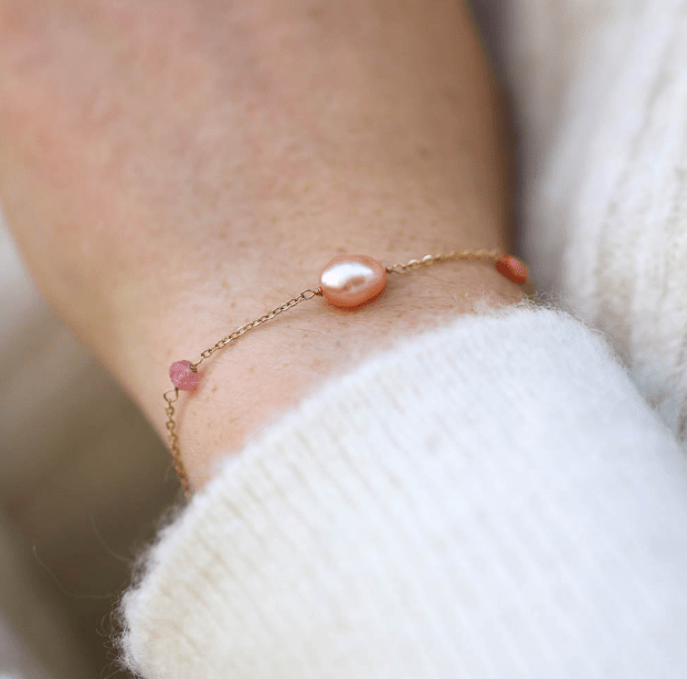 Bracelet pierres fines en acier inoxydable Prima Rose - Boutique We Are ParisLes Cléias Acier Inoxydable
